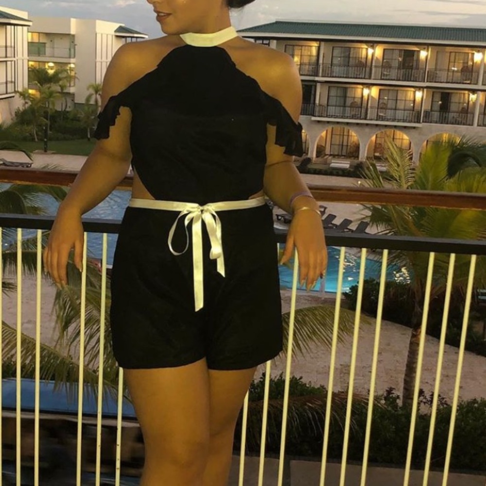 Cold shoulder romper
